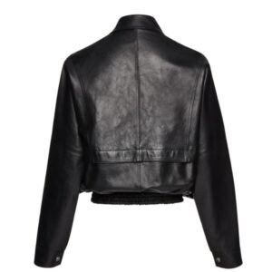 MAGDA BUTRYM VINTAGE BOMBER JACKET IN BLACK LEATHER
