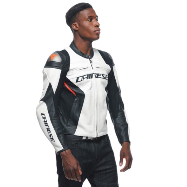 DAINESE RACING 4 LEATHER JACKET WHITE - Image 4