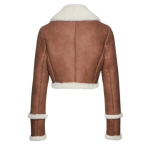 MAGDA BUTRYM CROPPED SHEARLING JACKET IN BEIGE