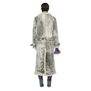 THE ATTICO MILK AND DARK GREY LONG COAT