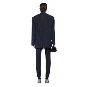 THE ATTICO GLEN BLUE NAVY AND WHITE BLAZER