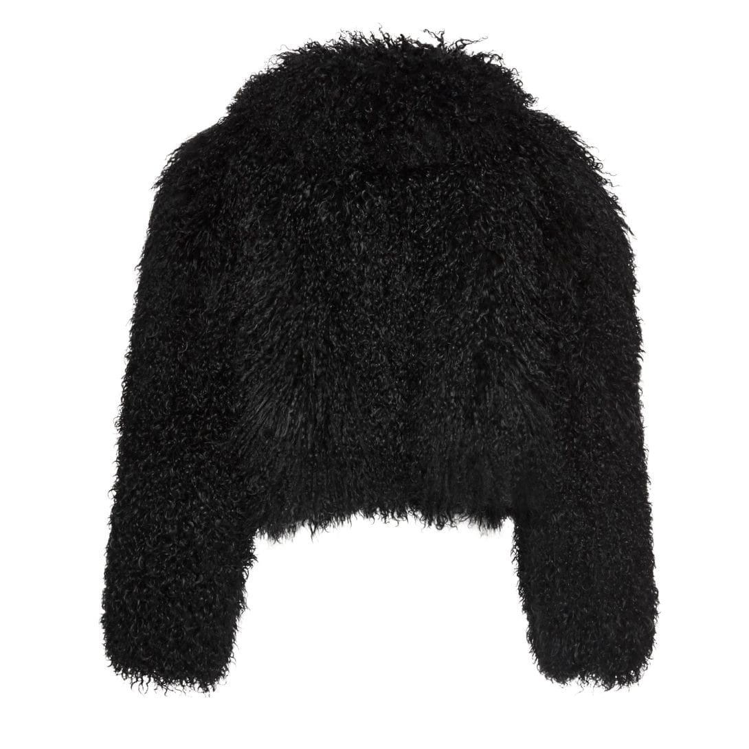 MAGDA BUTRYM SHORT SHAG SHEARLING COAT IN BLACK - Image 3