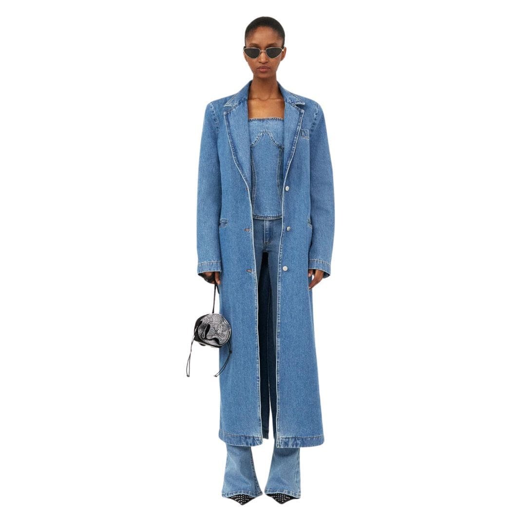 MAGDA BUTRYM BUTTON DOWN DENIM COAT IN BLUE - Image 2
