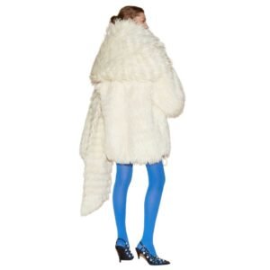 THE ATTICO WHITE SHORT FUR COAT