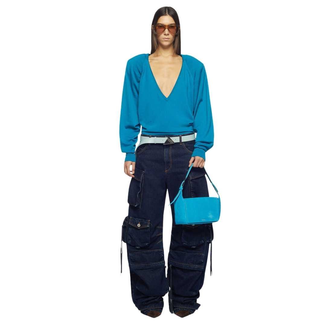 THE ATTICO FERN DARK BLUE LONG PANTS - Image 3
