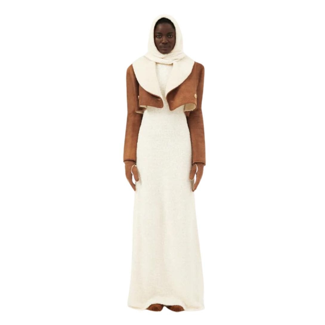 MAGDA BUTRYM CROPPED SHEARLING JACKET IN BEIGE - Image 3