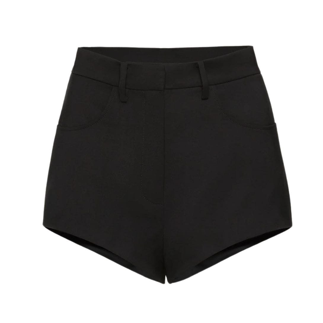 MAGDA BUTRYM HIGH-WAIST COTTON SHORTS IN BLACK