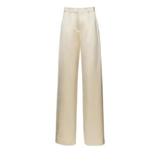 MAGDA BUTRYM WIDE-LEG COTTON-BLEND TROUSERS IN YELLOW