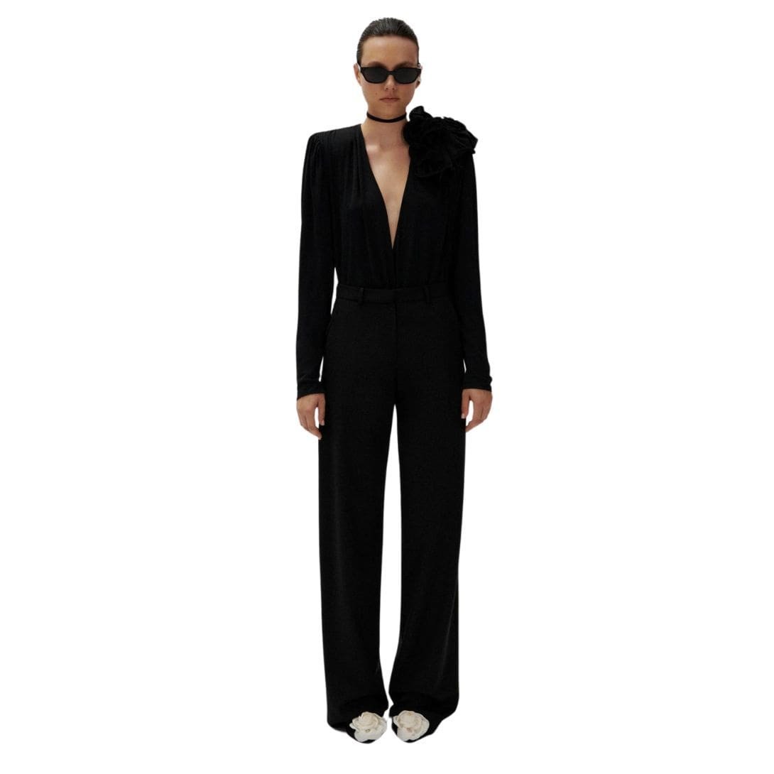 MAGDA BUTRYM WIDE-LEG WOOL TROUSERS IN BLACK - Image 3