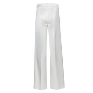 MAGDA BUTRYM COTTON BLEND WIDE-LEG TROUSERS IN CREAM