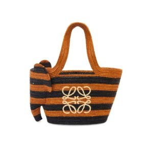 LOEWE SMALL ELEPHANT BASKET BAG IN RAFFIA
