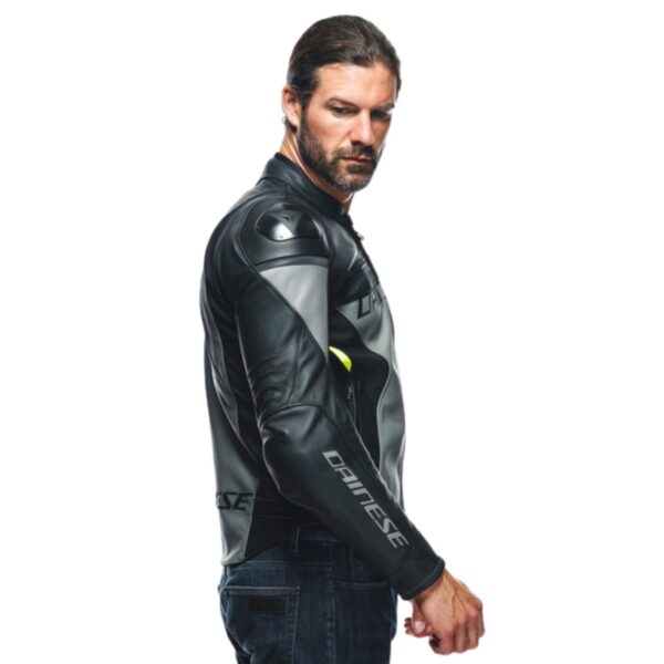 DAINESE RACING 4 LEATHER JACKET GRAY - Image 3