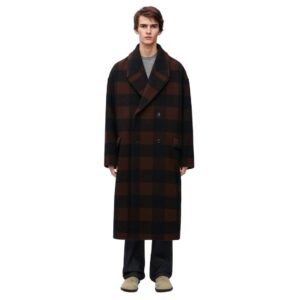 LOEWE DOUBLE BREASTED COAT IN WOOL