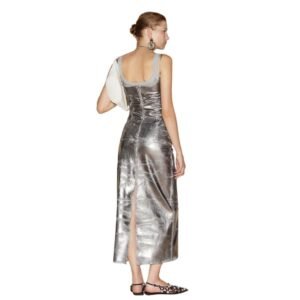 THE ATTICO SILVER MIDI DRESS