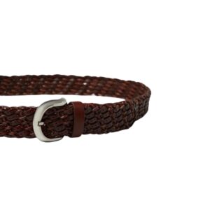 BRUNELLO CUCINELLI BRAIDED PUNCHED CALFSKIN BELTS