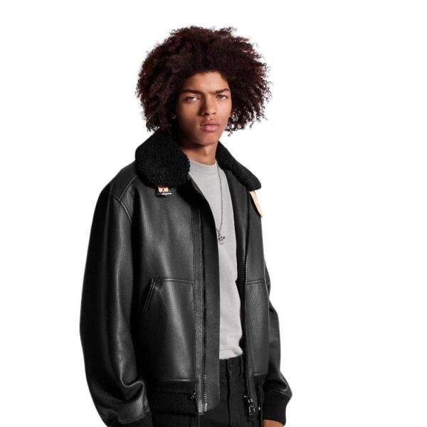 LOUIS VUITTON LEATHER AVIATOR JACKET - Image 3