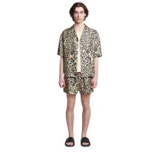 NANUSHKA AMIL SILK TWILL SHORTS LEOPARD