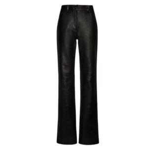 MAGDA BUTRYM FLARED LEATHER PANTS IN BLACK