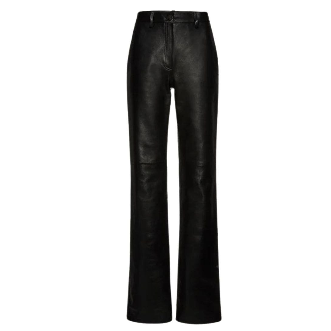 MAGDA BUTRYM FLARED LEATHER PANTS IN BLACK - Image 2