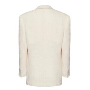 MAGDA BUTRYM TAILORED OVERSIZED HANDWOVEN BLAZER IN CREAM