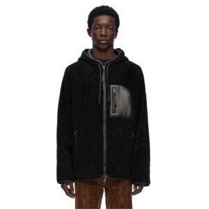 LOEWE HOODED JACKET IN SHEARLING