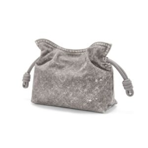LOEWE FLAMENCO CLUTCH MINI BAG IN FLOCKED DENIM