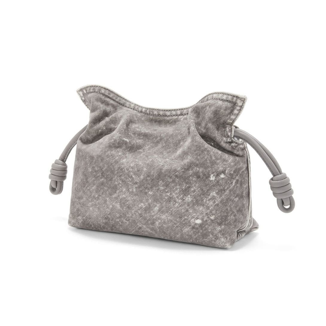 LOEWE FLAMENCO CLUTCH MINI BAG IN FLOCKED DENIM - Image 2