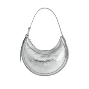 MARINE SERRE LAMINATED LEATHER MINI ECLIPS SILVER