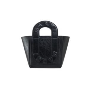 MARNI BLACK LEATHER SWEEDY SMALL TOTE BAG