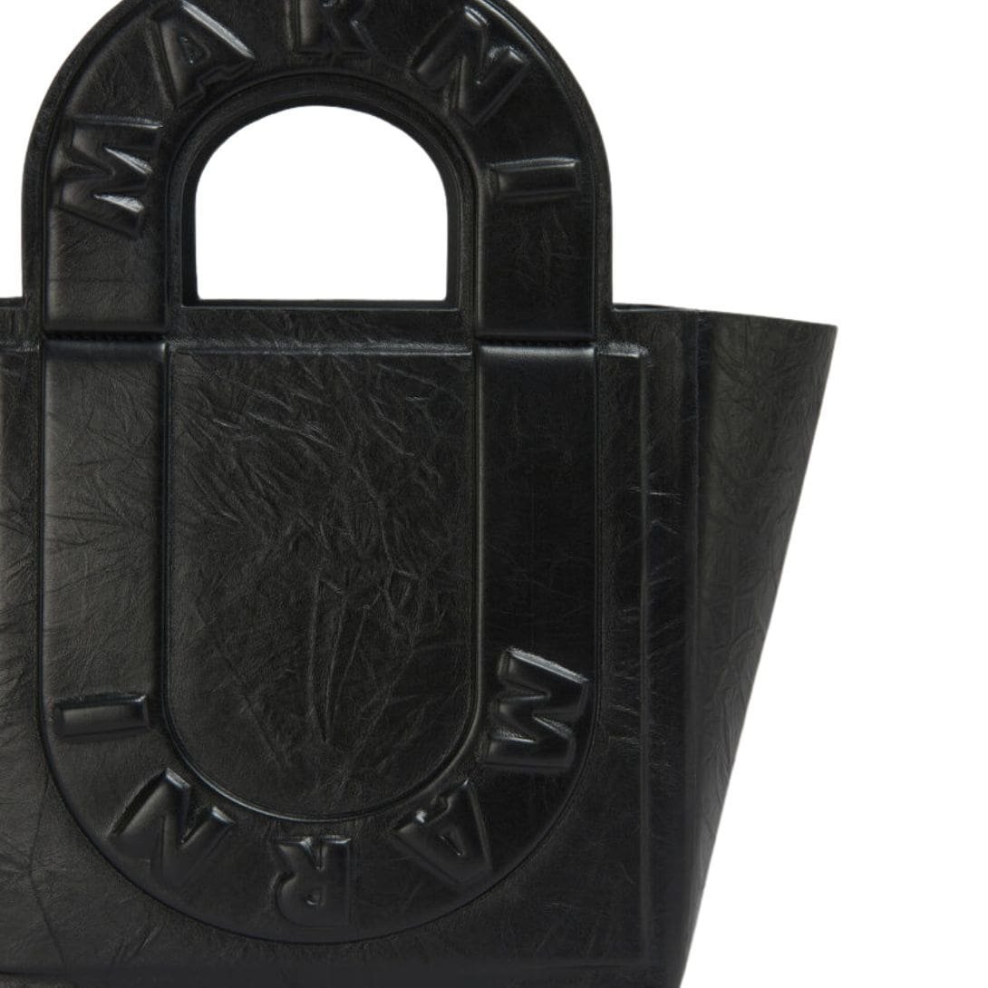 MARNI BLACK LEATHER SWEEDY SMALL TOTE BAG - Image 3