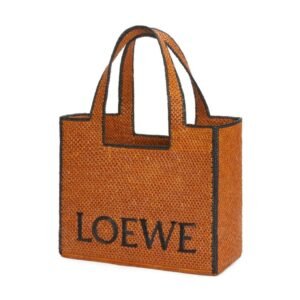 LOEWE FONT TOTE LARGE BAG IN RAFFIA