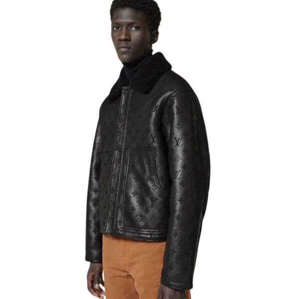 LOUIS VUITTON SHEARLING EMBOSSED MONOGRAM JACKET - Image 4