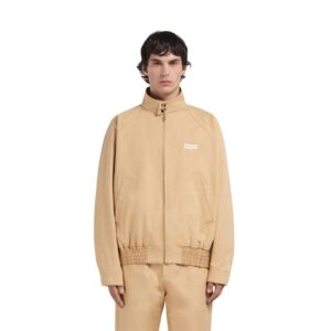 MARNI BEIGE ORGANIC GABARDINE OVERSIZED BOMBER