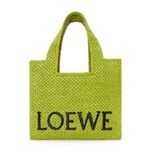 LOEWE FONT TOTE SMALL BAG IN RAFFIA
