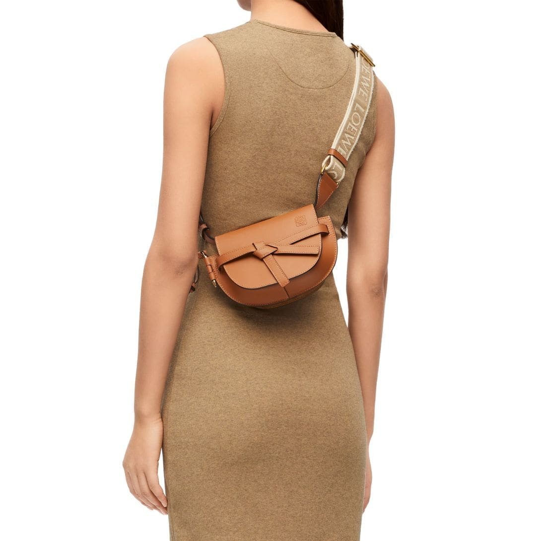 LOEWE GATE DUAL MINI BAG IN SOFT CALFSKIN AND JACQUARD - Image 10