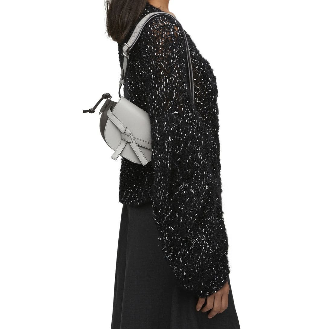 LOEWE GATE DUAL MINI BAG IN SOFT CALFSKIN AND JACQUARD - Image 9