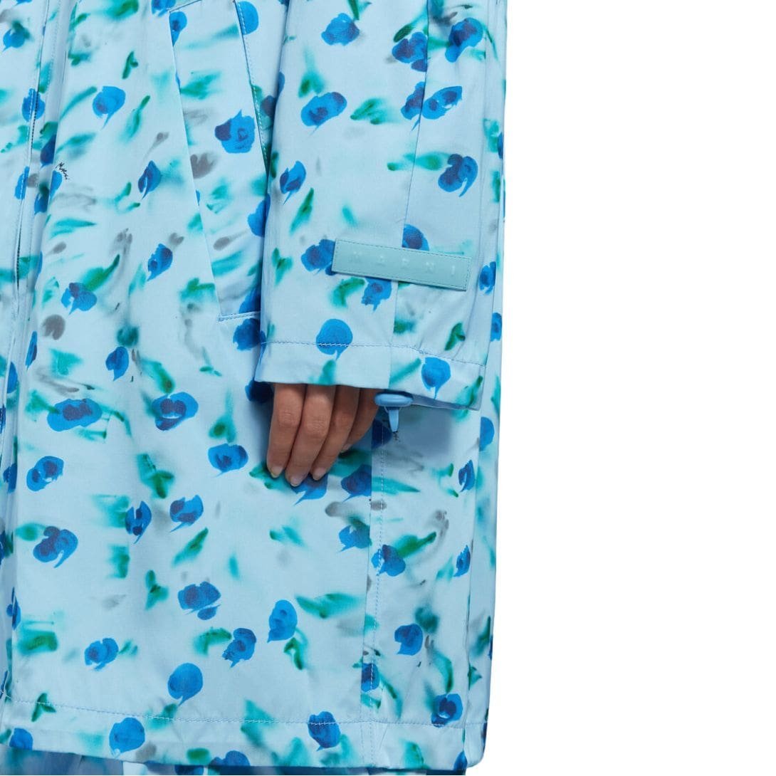 MARNI LIGHT BLUE GATHERED TAFFETA PARKA WITH REVERIE PRINT - Image 6
