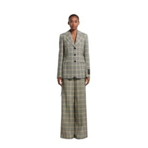 MARNI YELLOW CHECKED TECH WOOL JACKET
