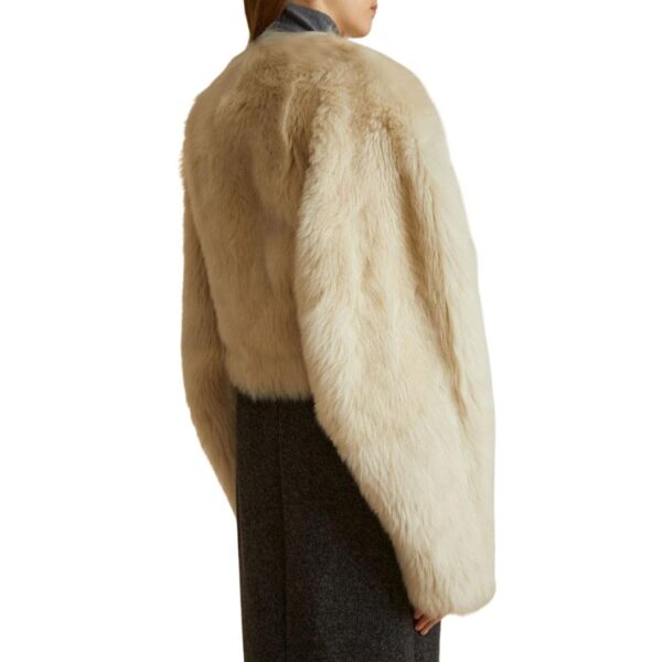 KHAITE THE GRACELL JACKET IN CREAM SHEARLING - Image 4