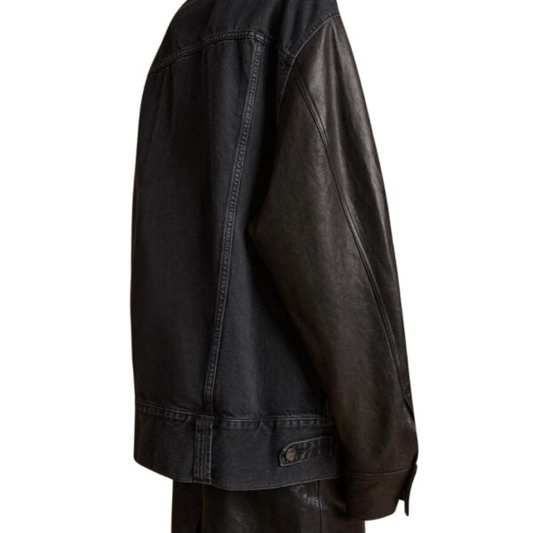 KHAITE THE GRIZZO JACKET IN PRESCOT AND BLACK LEATHER - Image 4