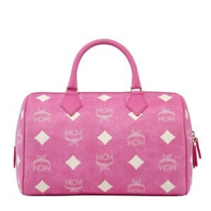 MCM Medium Ella Boston Bag in Maxi Visetos Pink