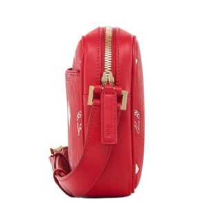 MCM Small Aren Crossbody in Maxi Visetos Candy Red