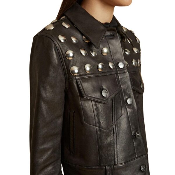 KHAITE THE RIZZO JACKET BLACK LEATHER WITH STUDS - Image 3