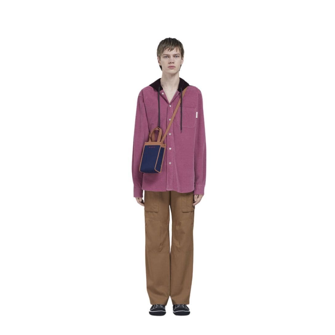 MARNI BLUE AND BROWN JACQUARD SHOULDER BAG - Image 6