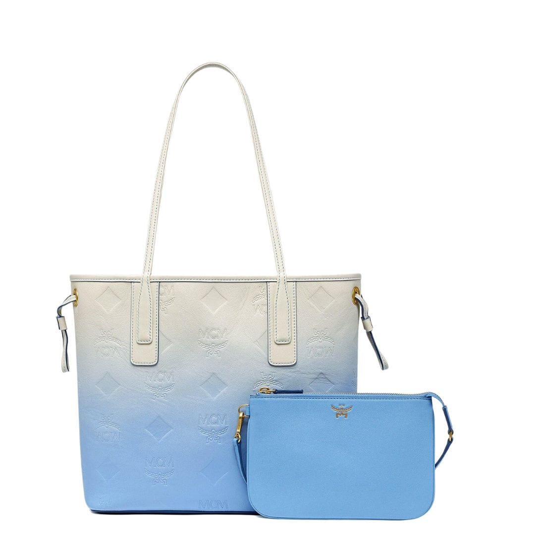 MCM SMALL LIZ SHOPPER IN GRADATION MONOGRAM LEATHER BLUE - Image 4