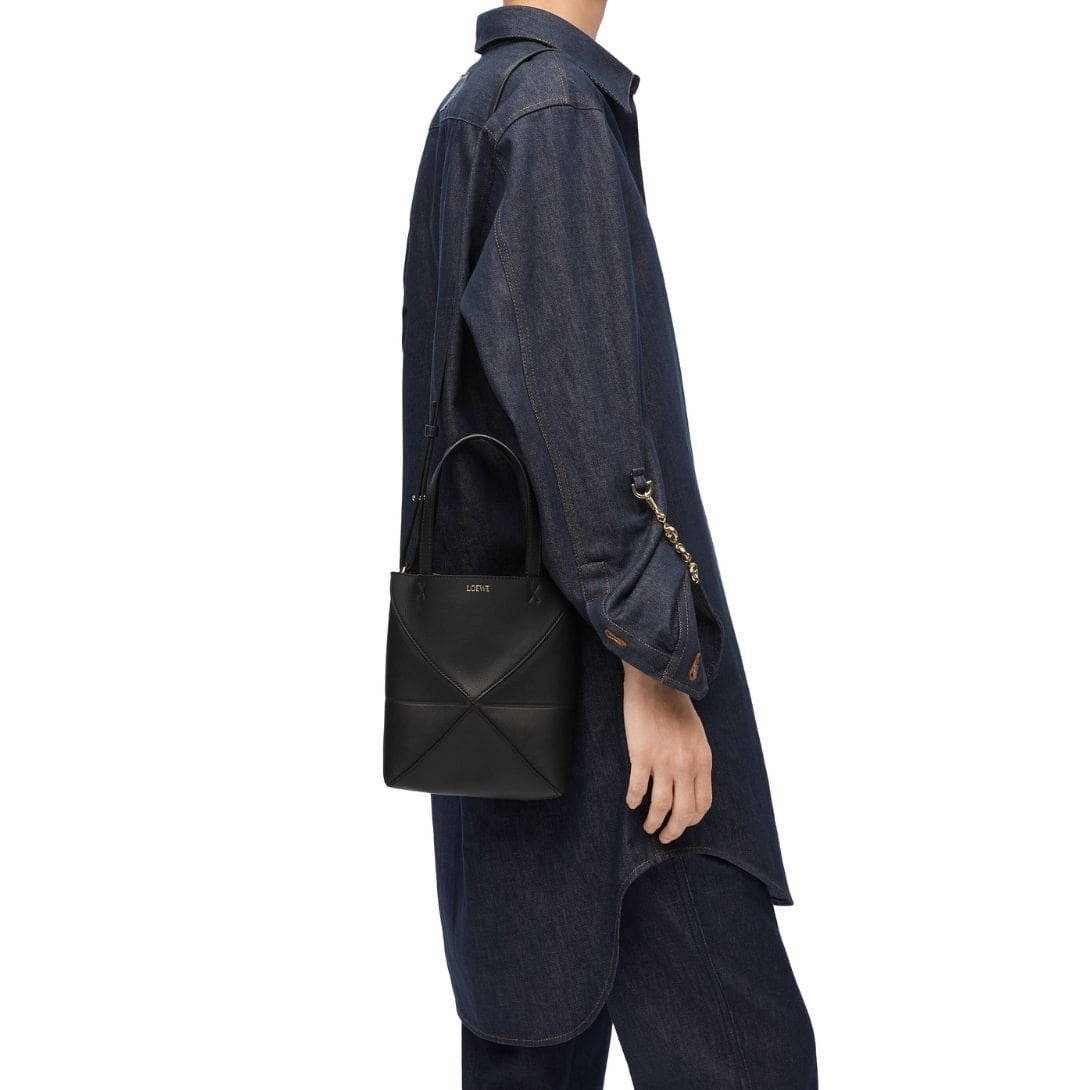 LOEWE PUZZLE FOLD TOTE MINI BAG IN SHINY CALFSKIN - Image 10