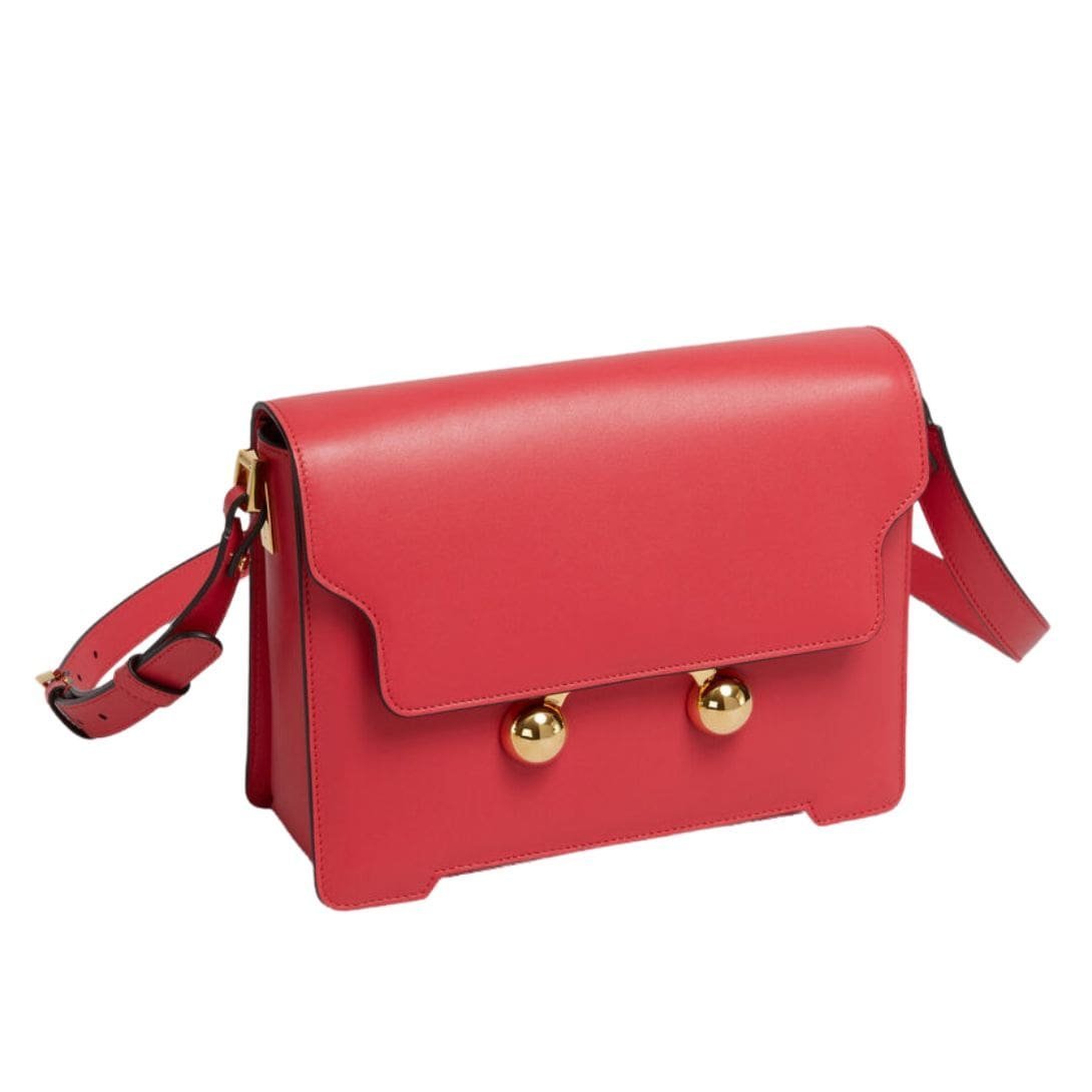 MARNI RED LEATHER TRUNKAROO MEDIUM SHOULDER BAG - Image 3