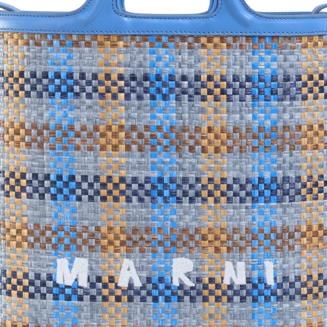 MARNI TROPICALIA CROSSBODY BAG IN LEATHER AND RAFFIA FABRIC - Image 5