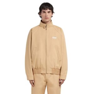 MARNI BEIGE ORGANIC GABARDINE OVERSIZED BOMBER