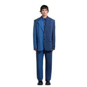MARNI BLUE DÉGRADÉ PINSTRIPE WOOL BLAZER